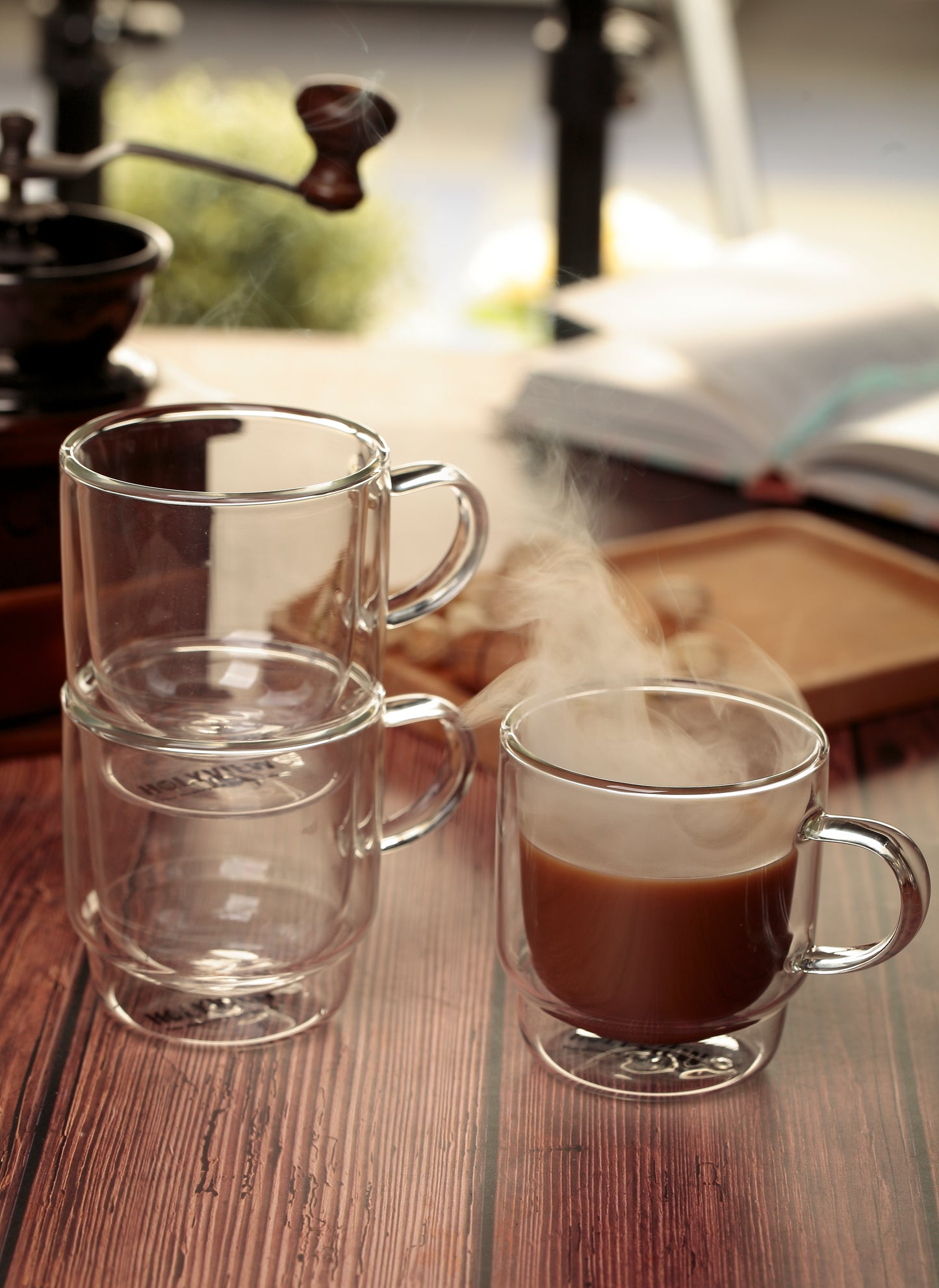 Heat Resistant Coffee Cup Double Wall Glass Cup 160ML 4pc/set