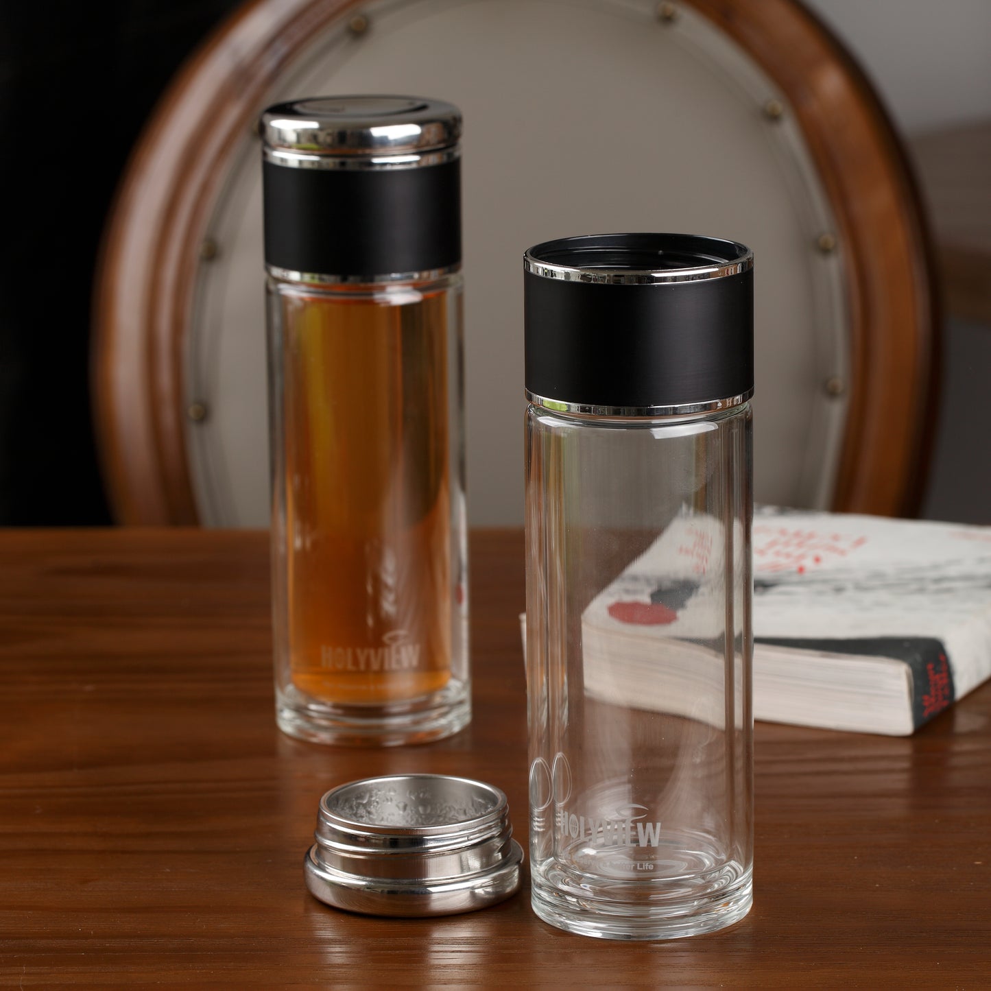 Glass Cup Borosilicate Double Wall Glass Tea Tumbler 380ML